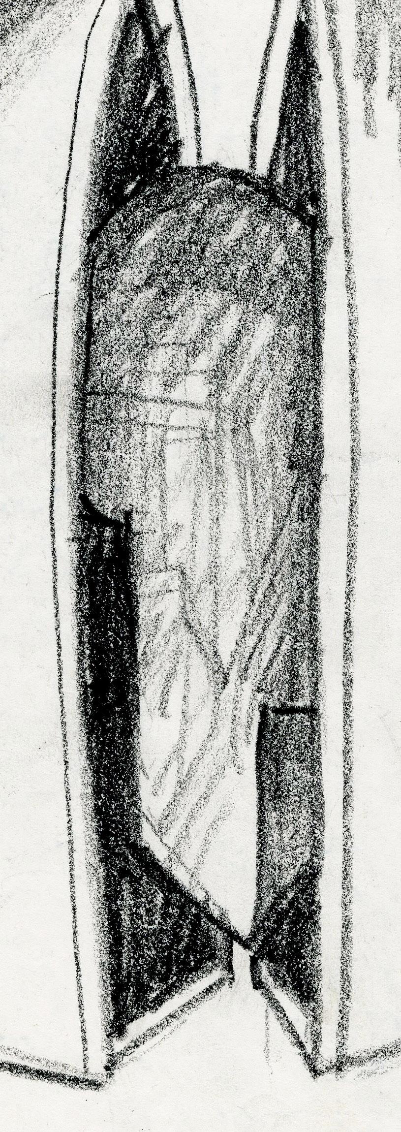 Disegno preliminare per la scultura Catacombe - Art Astrattismo geometrico di Seymour Lipton