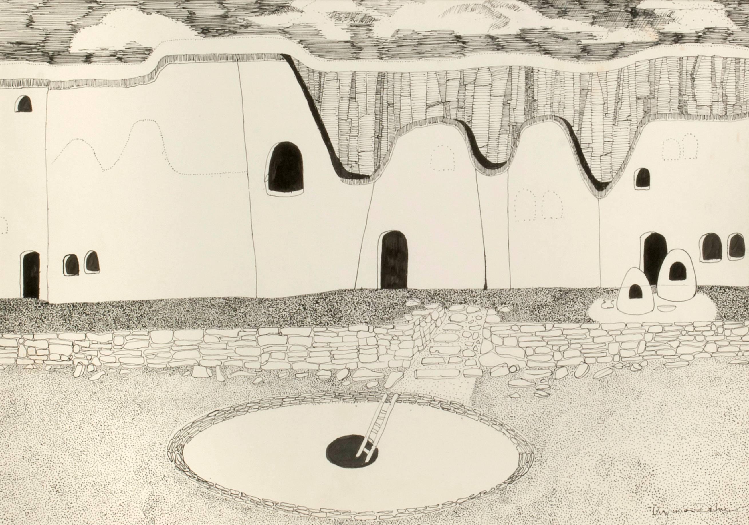Virginia Dehn Landscape Art - untitled (Pueblo)