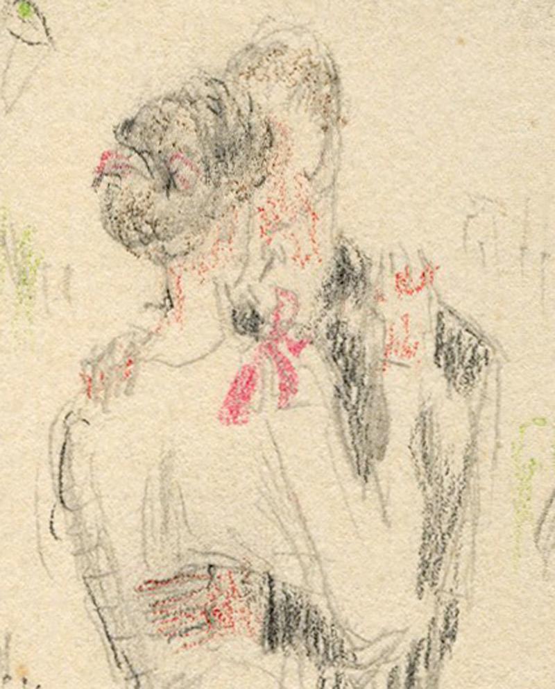 Dibujo preliminar para Remy de Gourmont, Couleurs, (Colores, siguen nuevos cuentos... - Art de Jean-Emile Laboureur