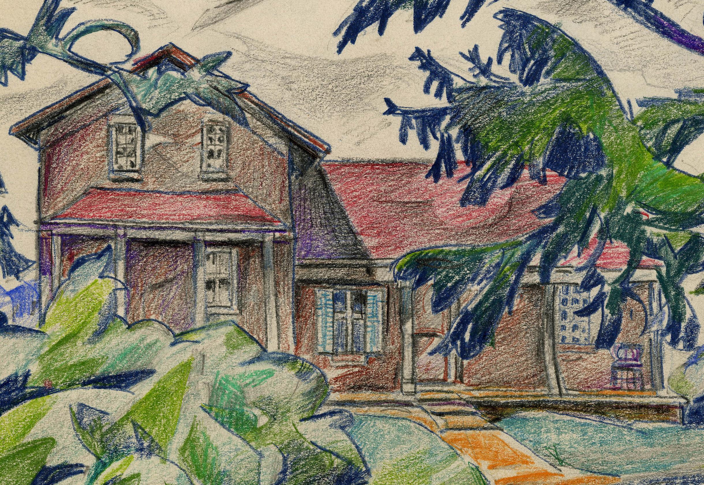 York Road Near Rt. 82 - Fauvist Art by August F. Biehle