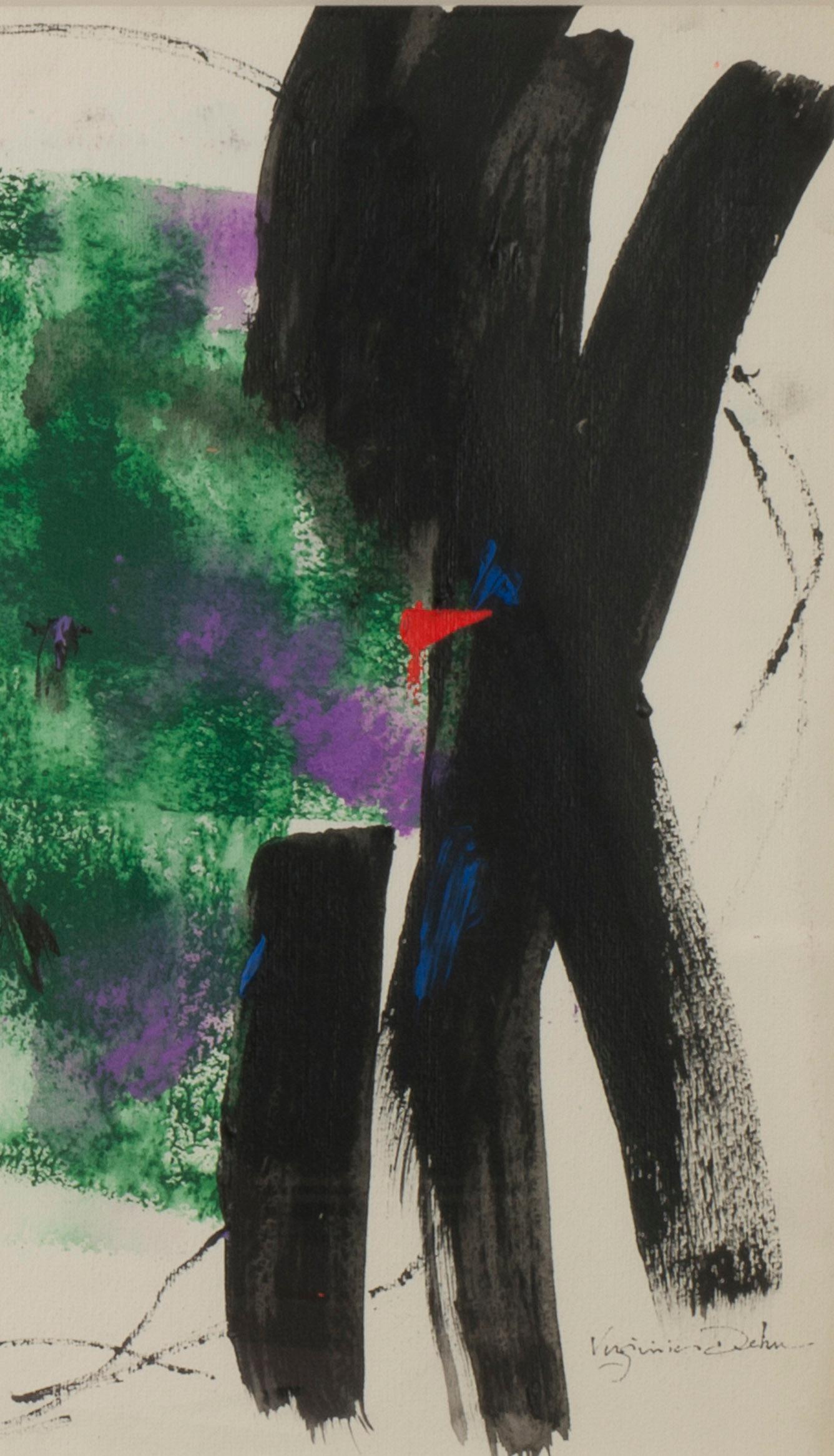 unbetitelt (Schwarz), Abstract Drawing, von Virginia Dehn