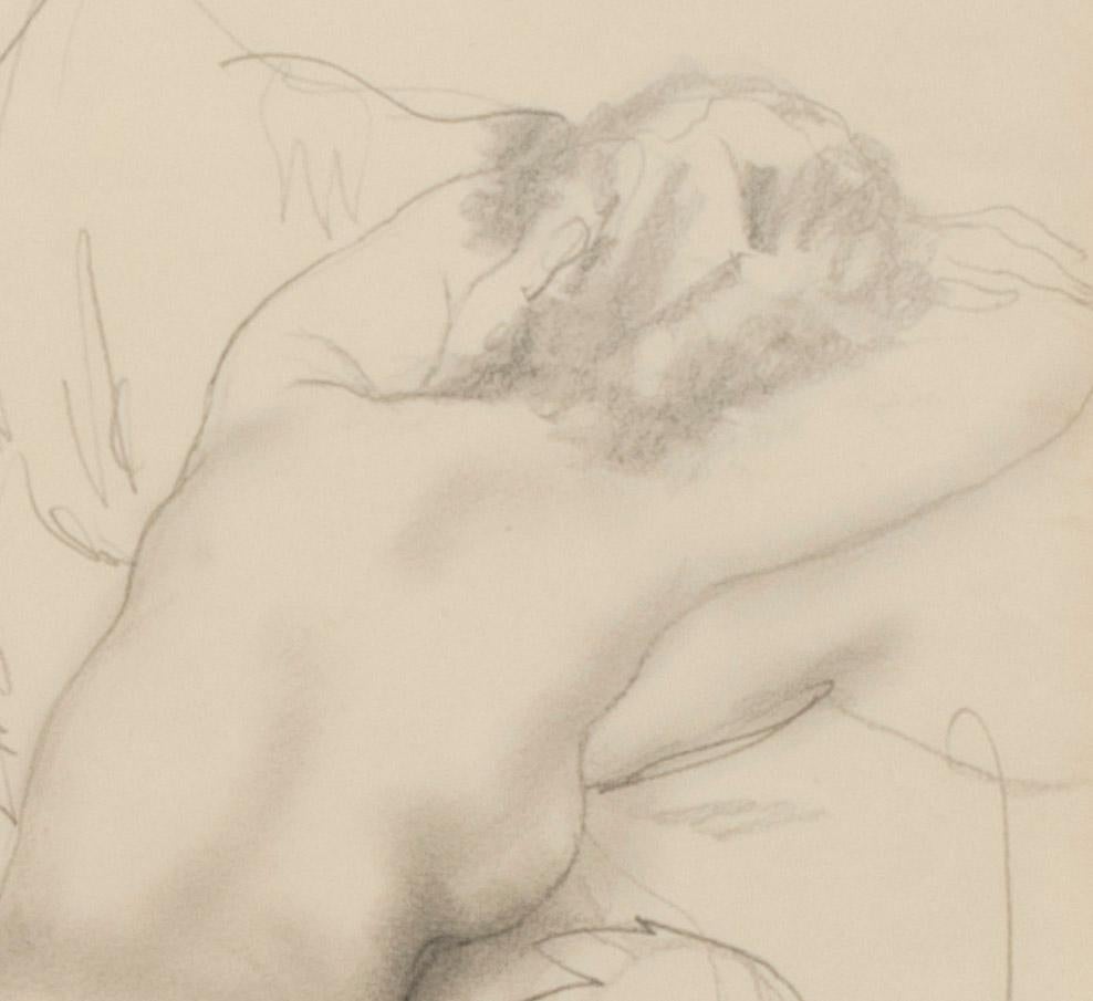 Desnudo Femenino Reclinado - Art moderno estadounidense de Emil Ganso