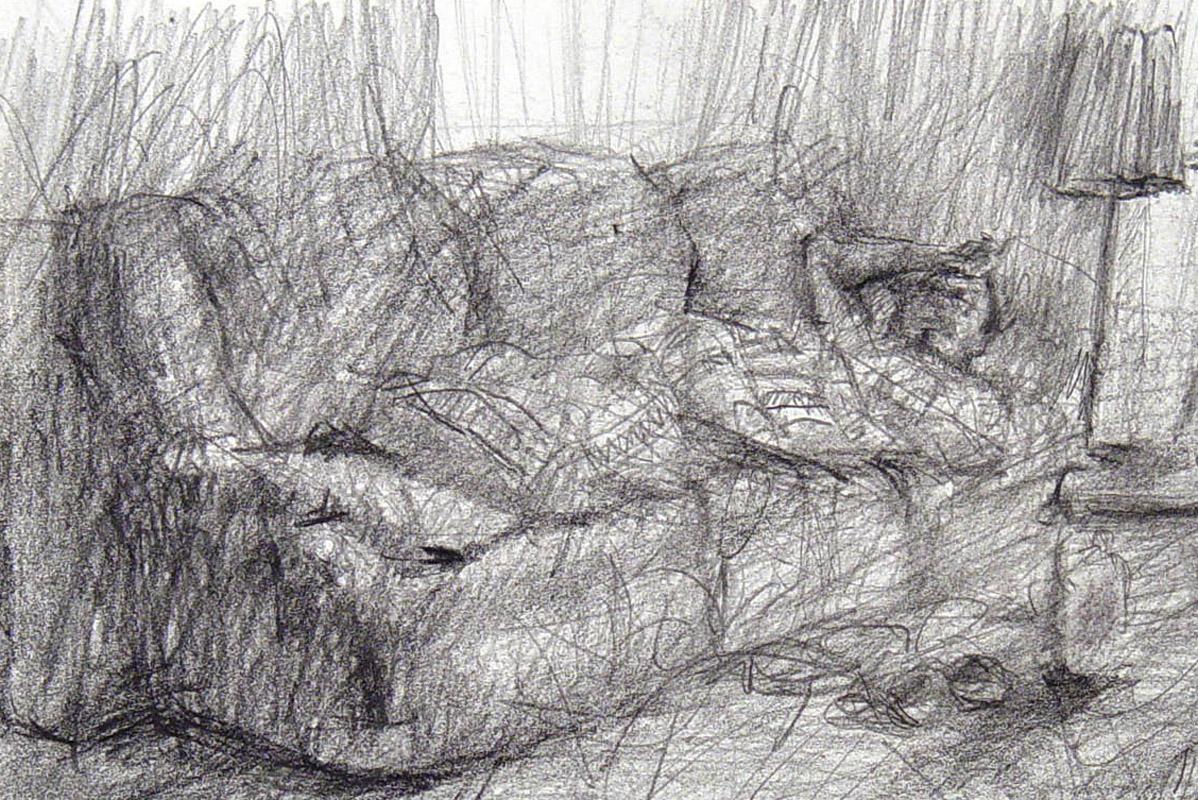 Sammy Lee Sleeping II
Graphite on sketchbook paper, 2007
Signed by the artist in pencil lower right: 