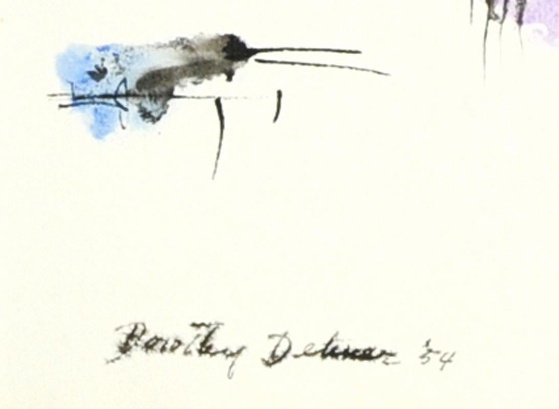 Los rosas y los azules
Acuarela, pluma y tinta sobre papel, 1954
Firmado y fechado a tinta abajo a la izquierda, titulado a lápiz en el verso.
Procedencia: Regalo del Artista
                      Colección privada, valle del río Hudson
Tamaño de la