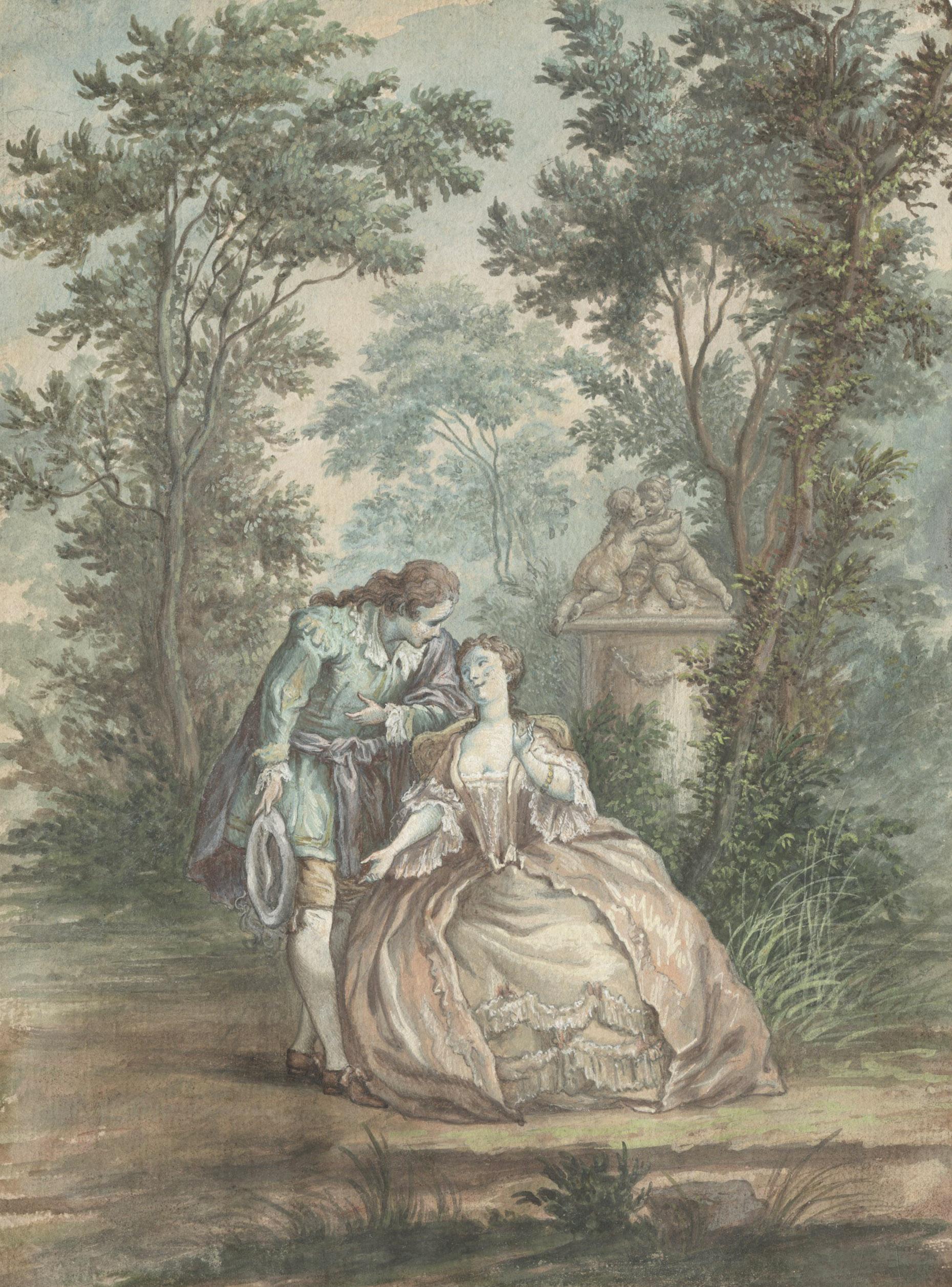 Figurative Art Philibert-Louis Debucourt - Amorous Couple