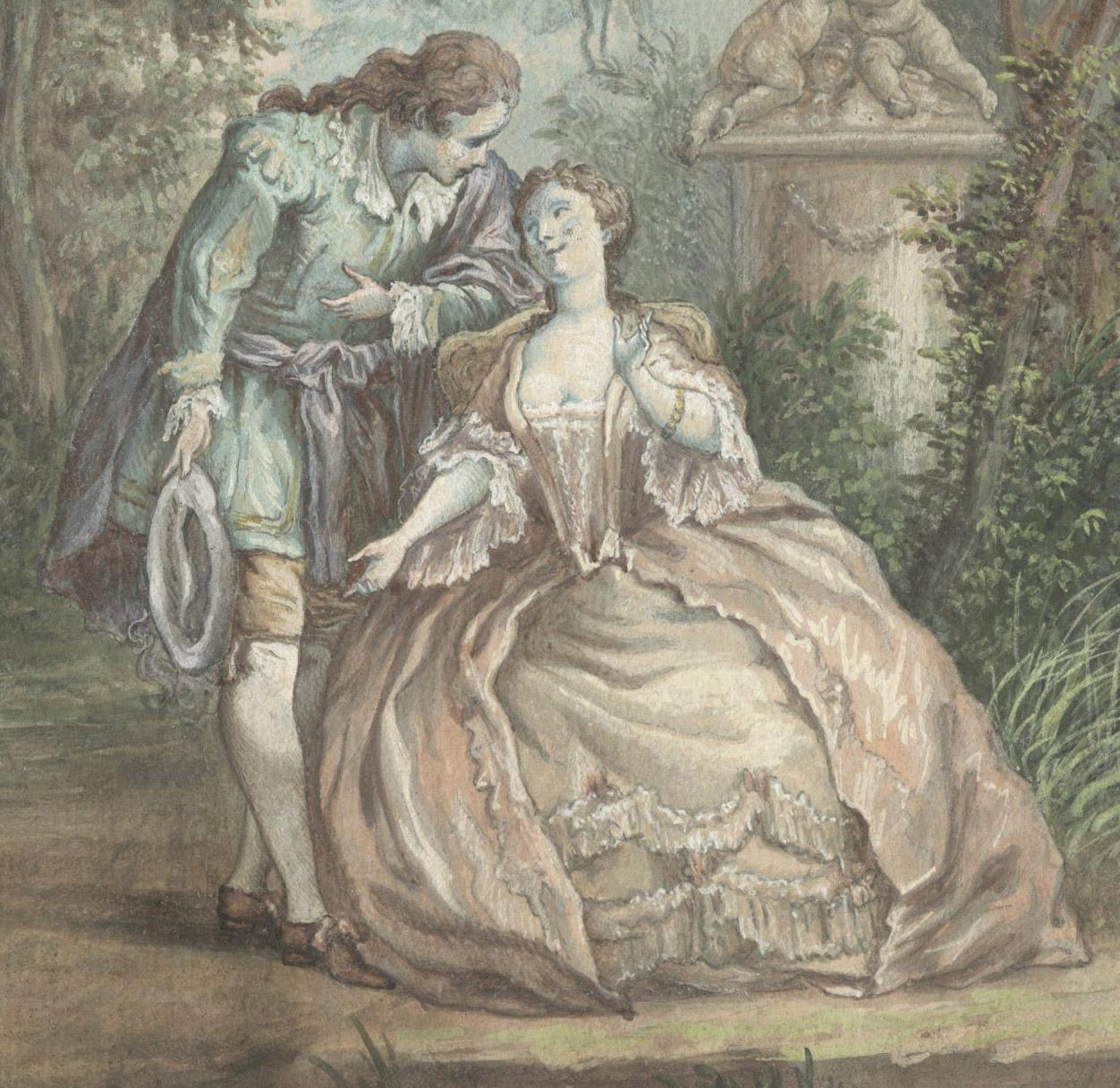 Amorous Couple - Romantique Art par Philibert-Louis Debucourt