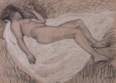 Femme nue de dos allongee