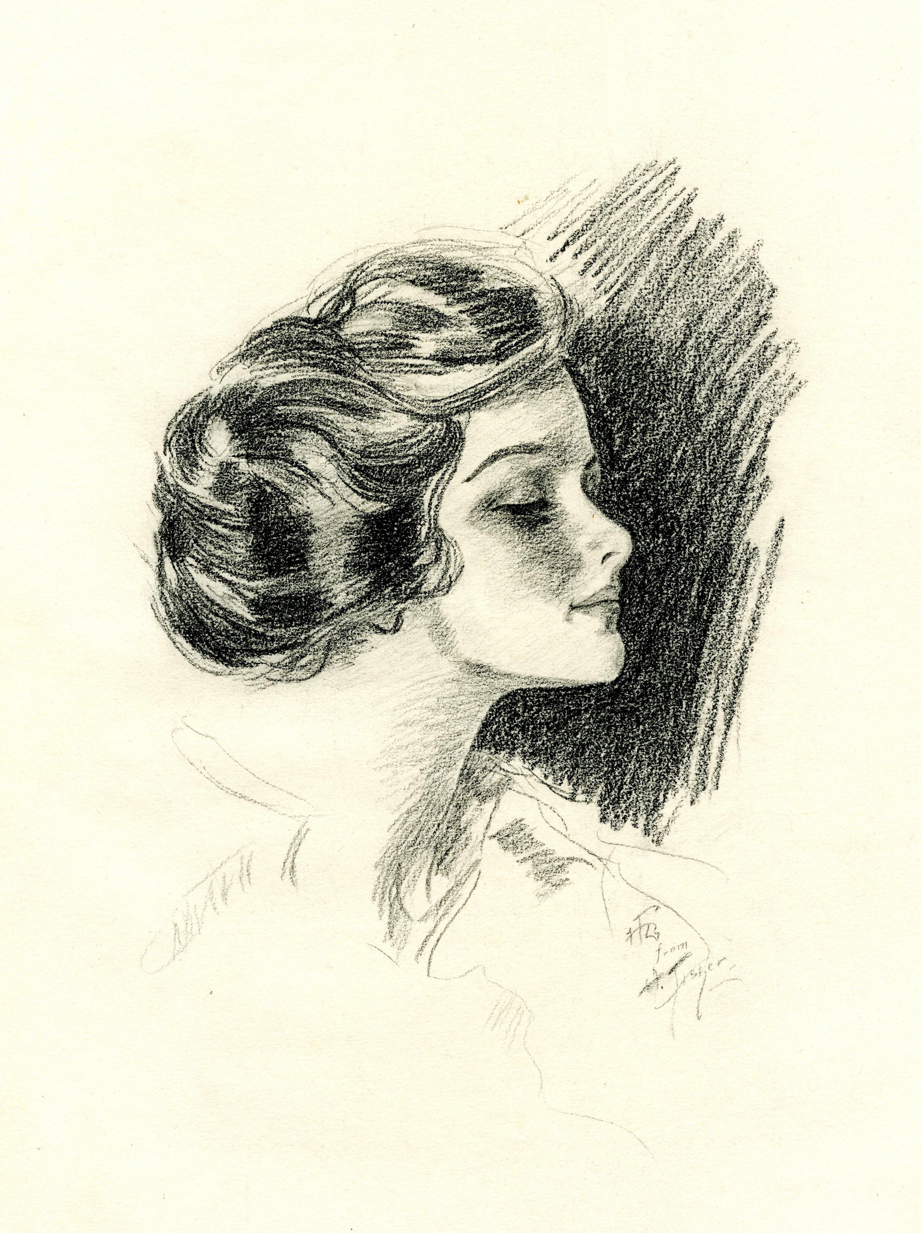 Giovane donna di profilo
