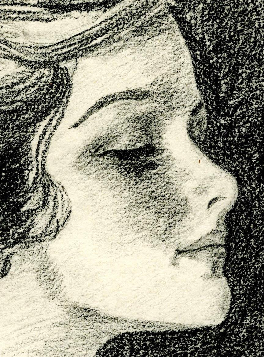 Giovane donna di profilo - Art di Harrison M. Fisher