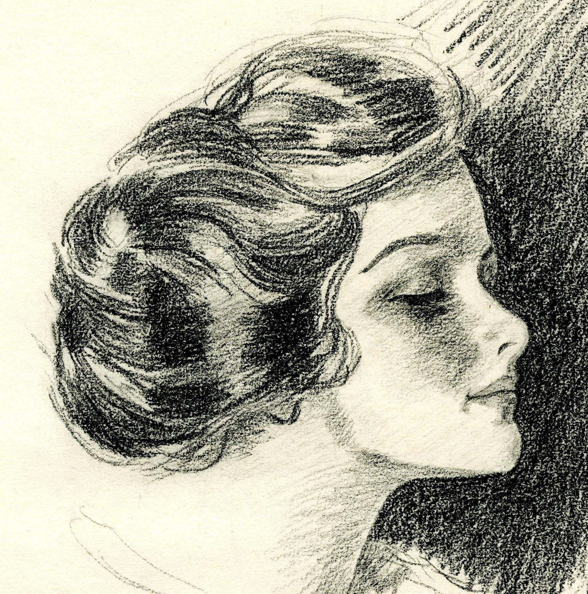 Giovane donna di profilo - Art Impressionismo americano di Harrison M. Fisher
