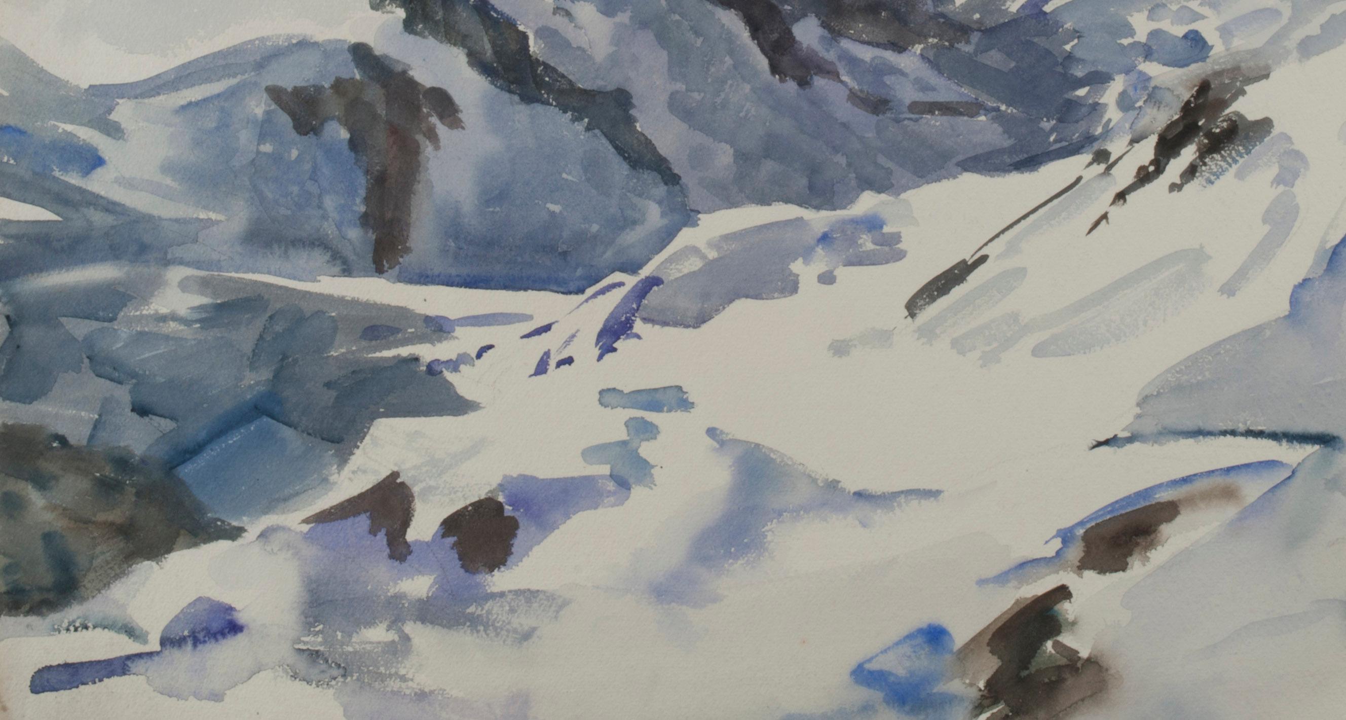 Schneegräser (Mont Blanc)
Aquarell auf Papier, um 1930
Signiert 