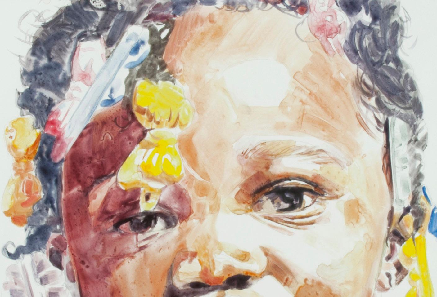 Vater hat mich gebeten, mutig zu sein, Nr. 3 (Beige), Portrait, von Darius Steward