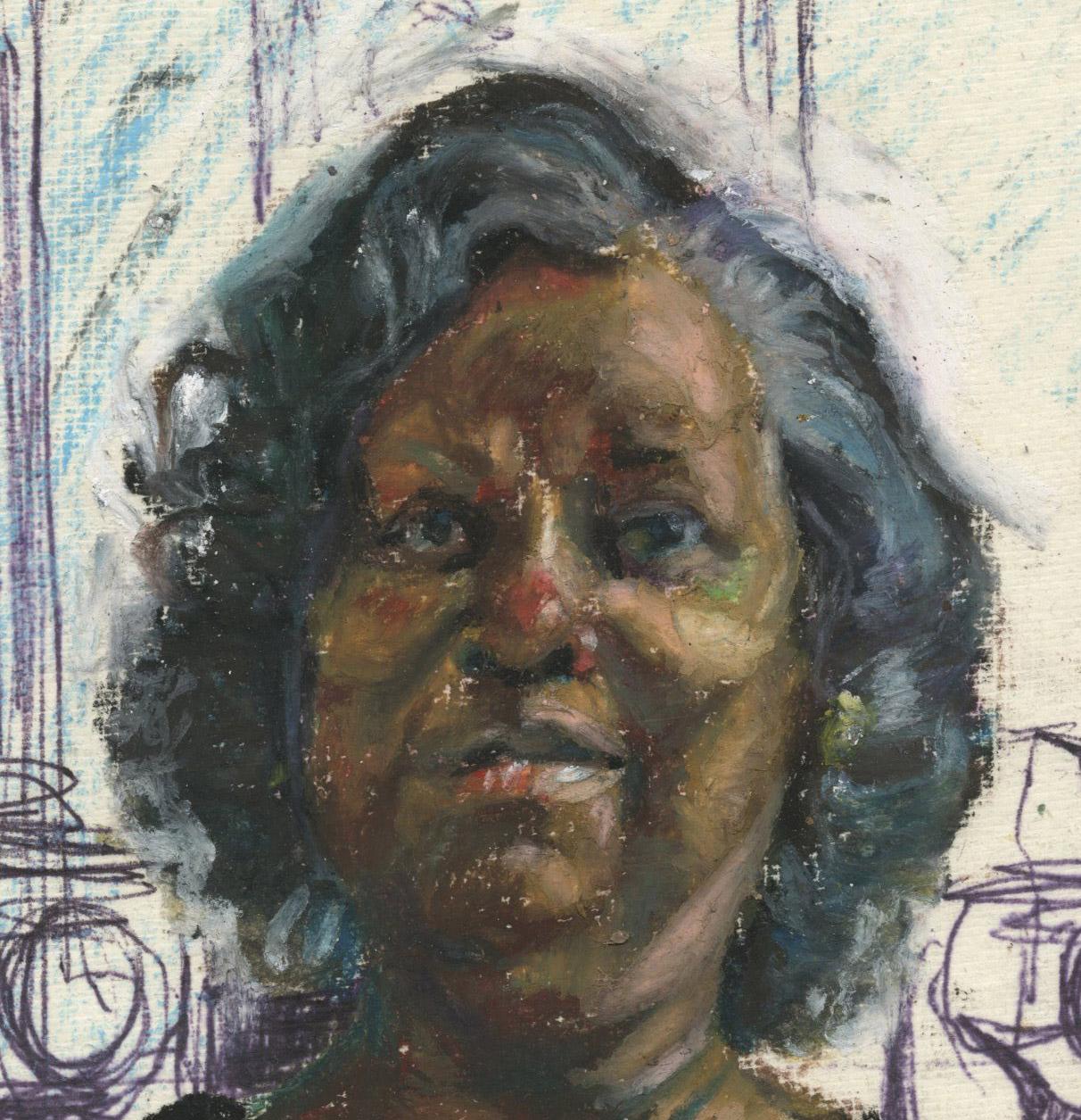 Next Door Neighbor - Beige Figurative Art by Sedrick Huckaby