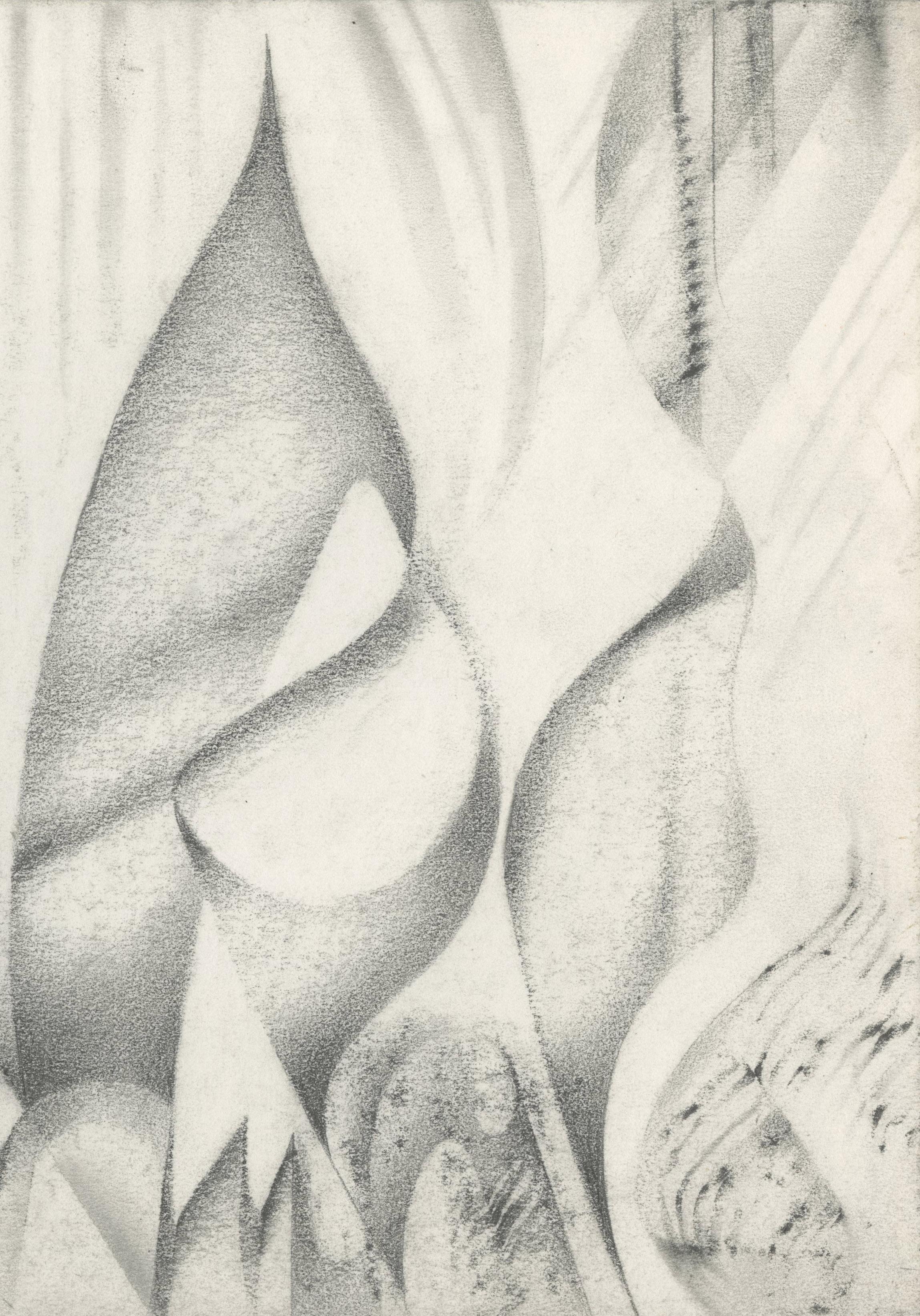Abstraktion ohne Titel
Graphit auf Papier, ca. 1946
Verso mit dem Nachlassstempel signiert
Provenienz: Nachlass des Künstlers
                      Geerbt von seinem Nachbarn/Betreuer
Zustand: Ausgezeichnet
Bild/Blattgröße: 11 1/16 x 14 Zoll

Medard