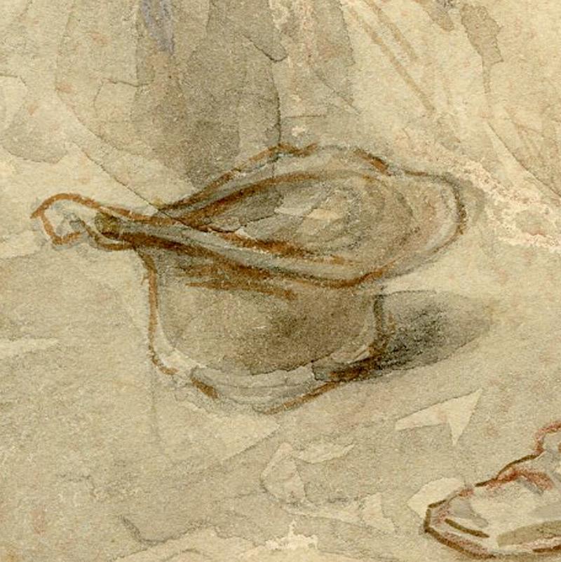 Senza titolo (Musicista con clarinetto)
Acquerello su carta, 1844 ca.
Creato su carta filigranata J Whatman Turkey Mill
Firmato in basso a sinistra: Gavarni (vedi foto)
Condit: colori molto freschi
Dimensioni del mirino: 7 3/4 x 5 3/8