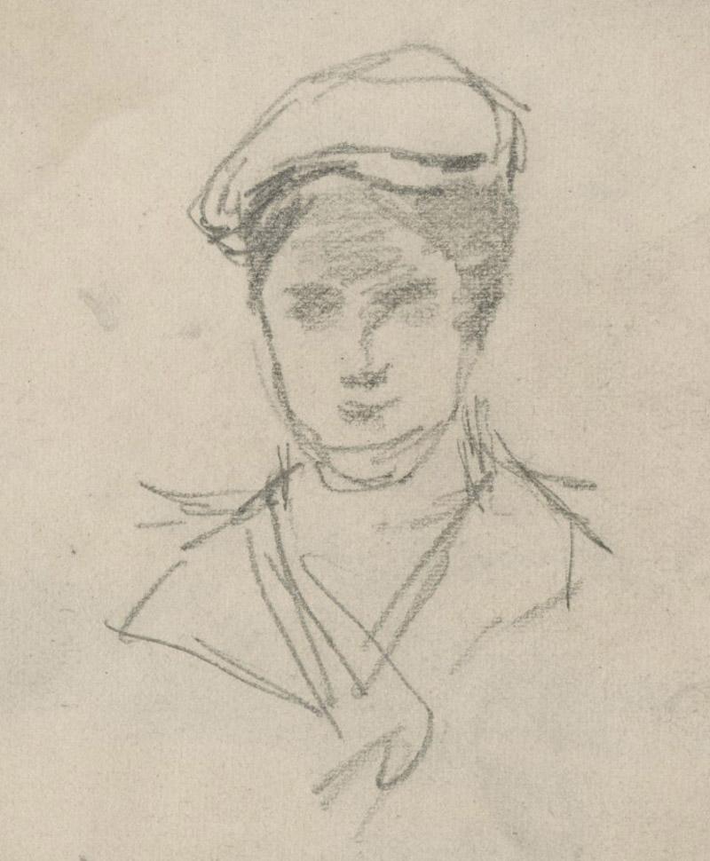 Frau mit Fahrrad: Zwei Ansichten (Amerikanischer Realismus), Art, von Frank Duveneck