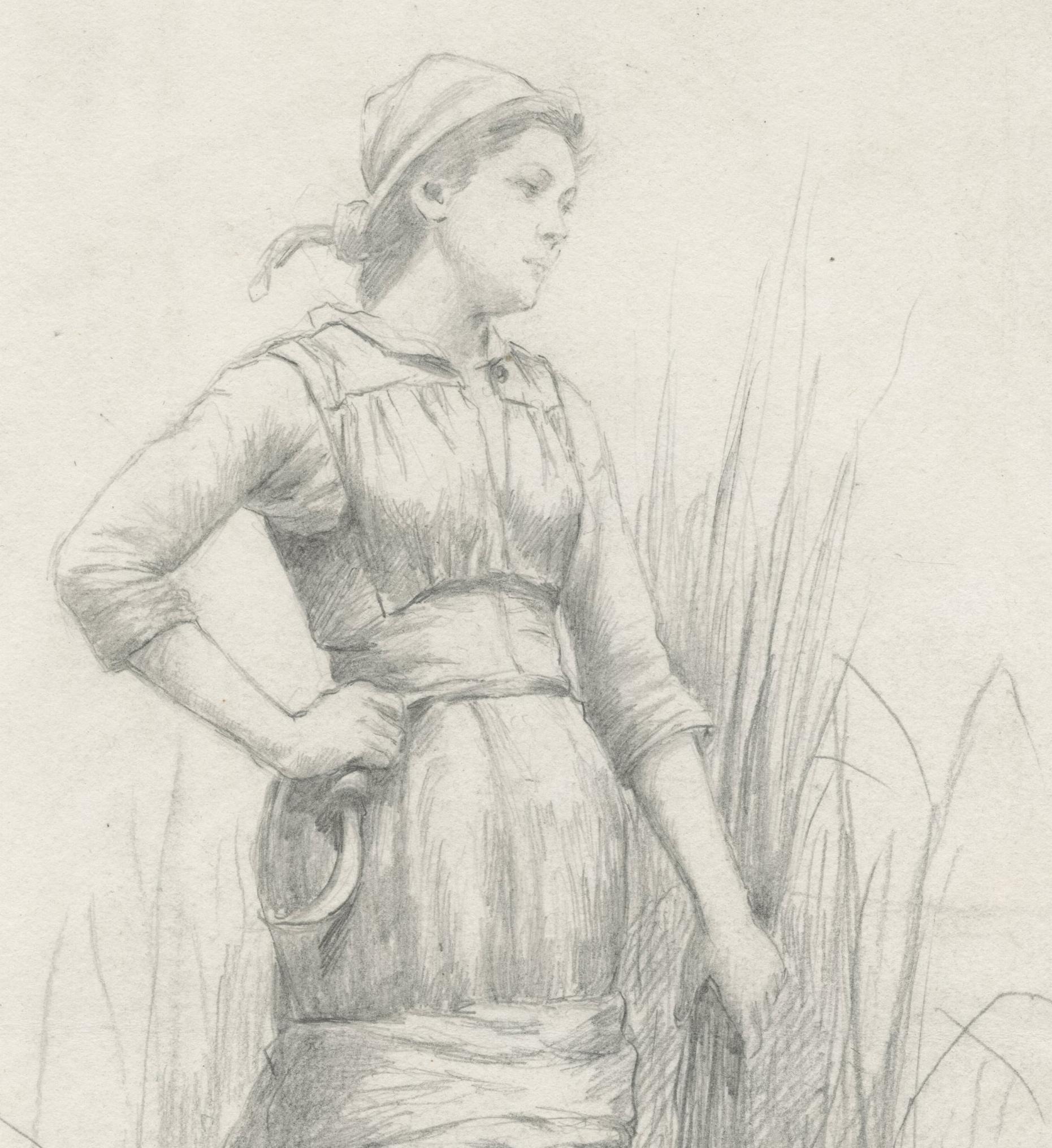 Ohne Titel (Frau arbeitet auf dem Feld) (Abstrakter Impressionismus), Art, von Daniel Ridgway Knight