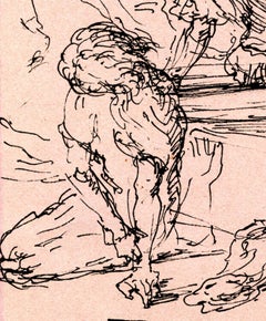 Veillee Sepulchrale; Verso: Study of two figures in a landscape