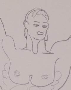 Stehender männlicher Akt, erhobene Arme (Kouros)