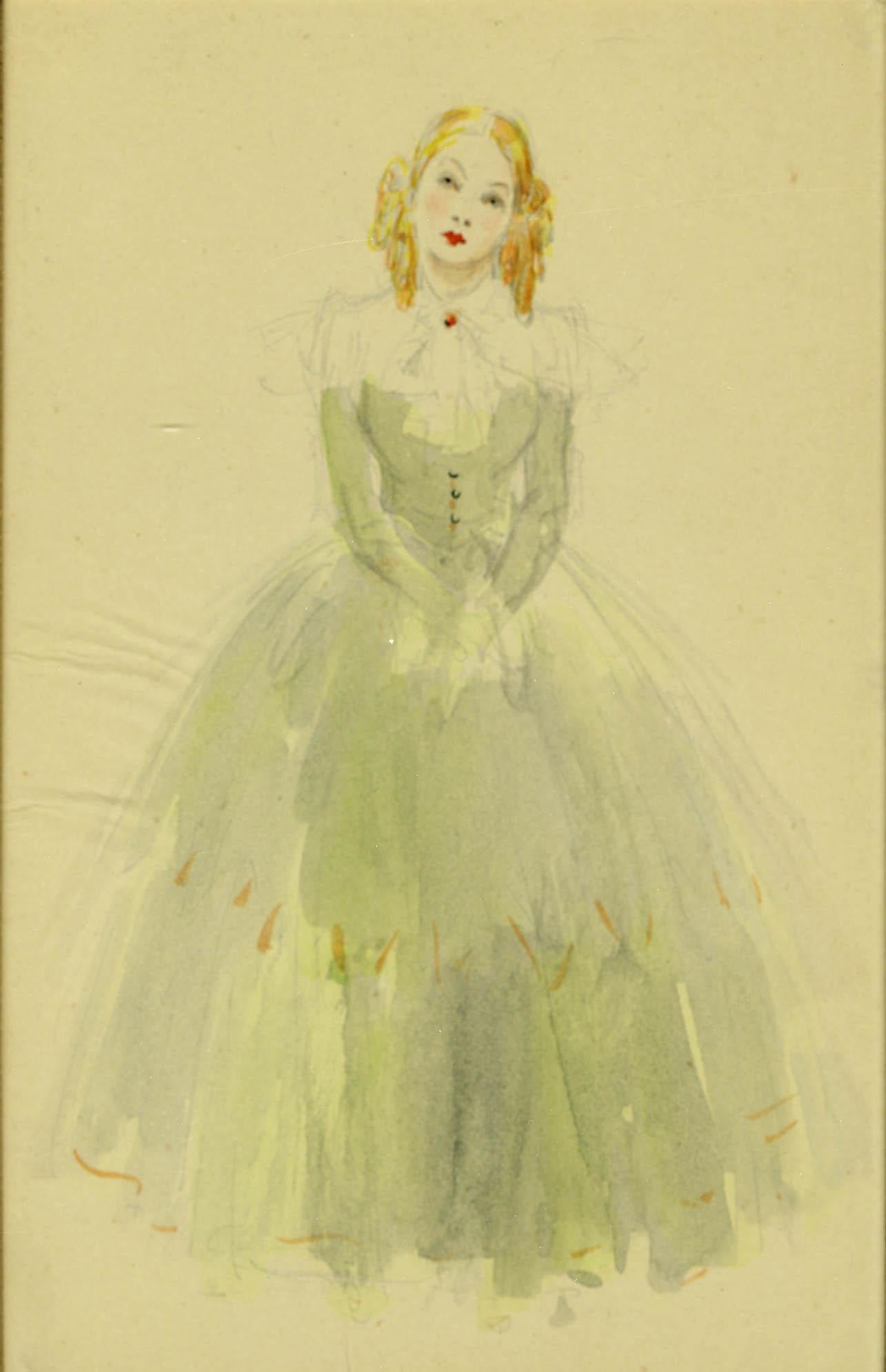 Everett Shinn Figurative Art – Das Mädchen mit den goldenen Locken