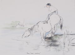 Cavallo da fattoria che beve
