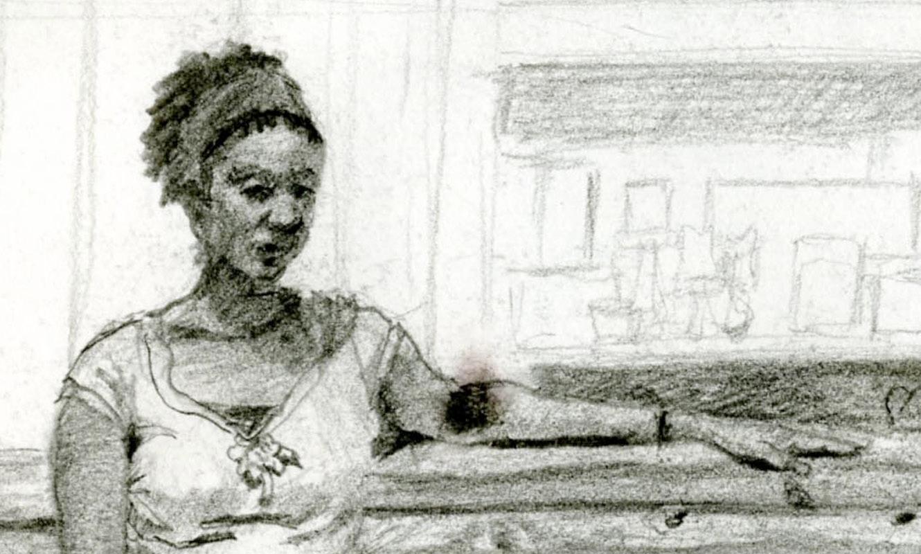 Untitled (Letitia, schwanger mit Sonnenaufgang) – Art von Sedrick Huckaby