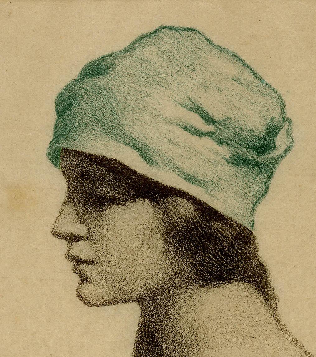 Nude with Headdress and Drape - English School Art by George Scott Ingles