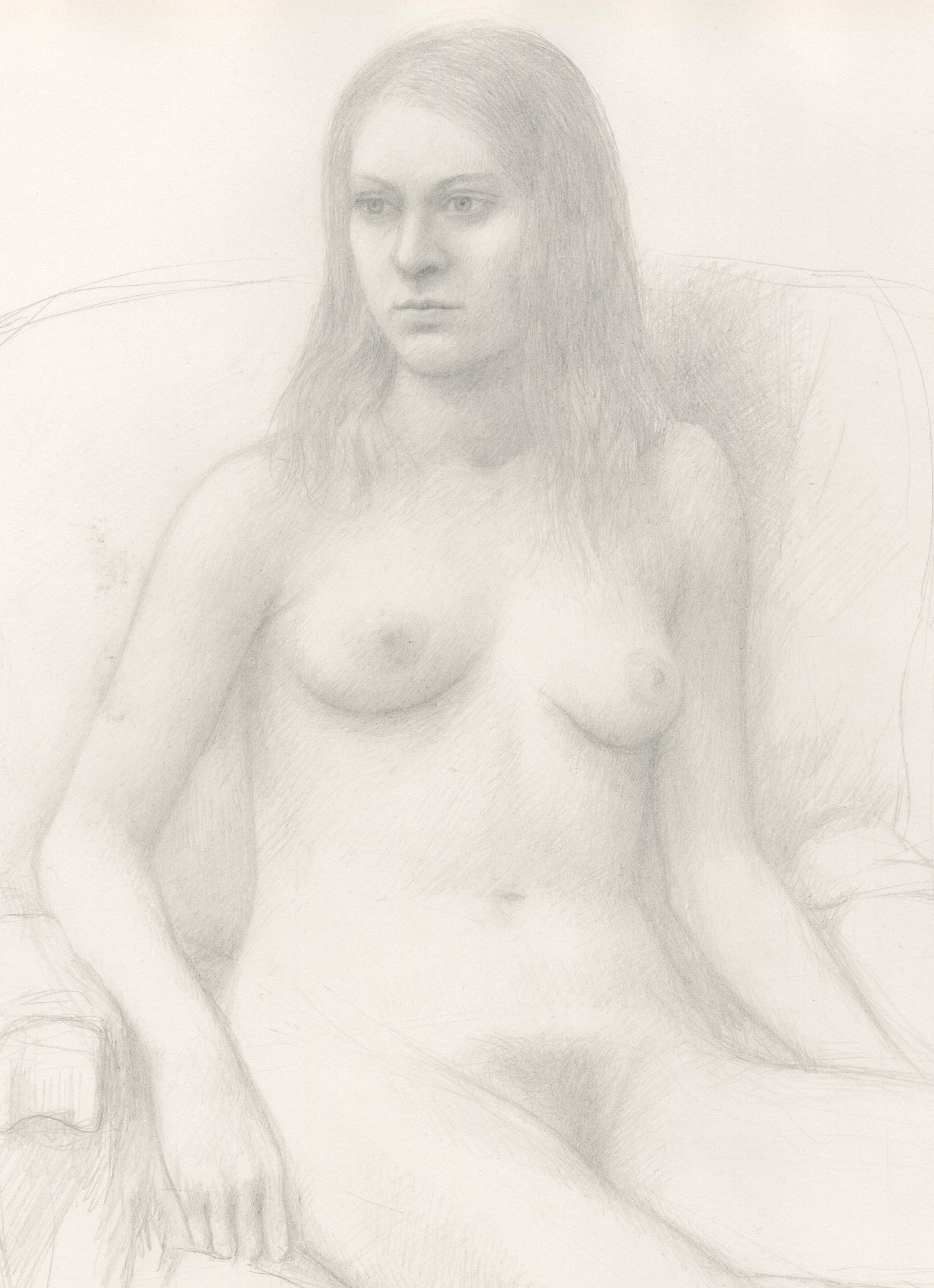 Akt im Stuhl sitzend (Beige), Nude, von William H. Bailey