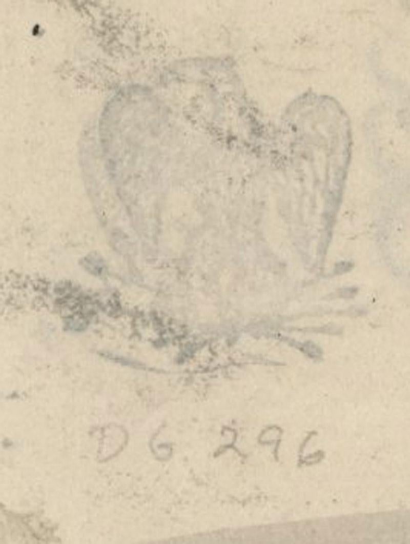 Sketch of a woman's head in profile
Graphite on paper, c. 1900-1910
Unsigned
Condition: Excellent
Tiny tear upper right near hinge (repaired and bearly visible)
Sheet size: 4 5/8 x 3 1/2 inches
Provenance:  see photos
          Colnaghi, London, D.
