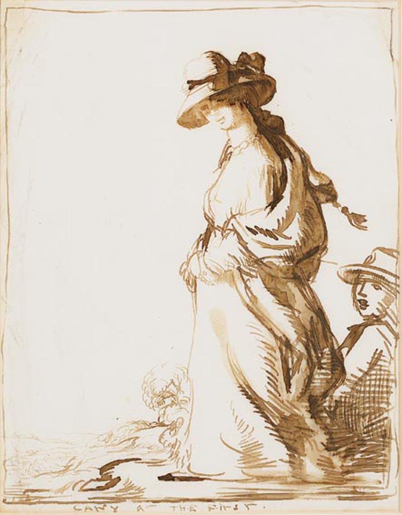 Sketch of a woman's head in profile For Sale 2