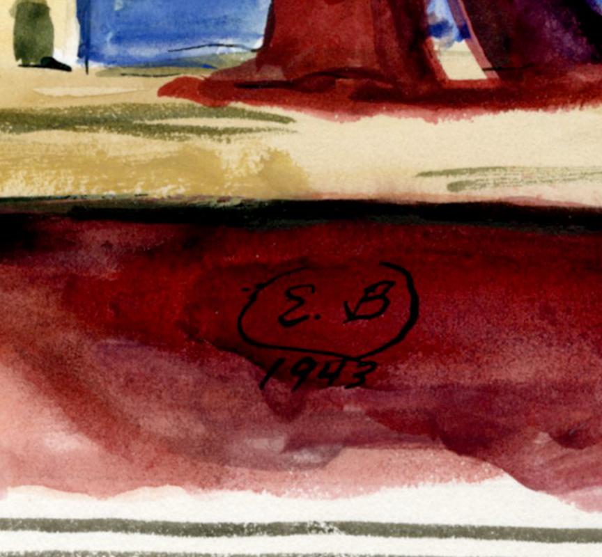 Trompe-l'Oeil-Studie
Aquarell auf schwerem Velin, 1943
Signiert mit den Initialen des Künstlers, unten in der Mitte des Bildes; datiert 1943, unten in der Mitte des Bildes
Provenienz:
Swann Galleries, 2007, realisiert $2.640
Zustand: Ausgezeichnet.