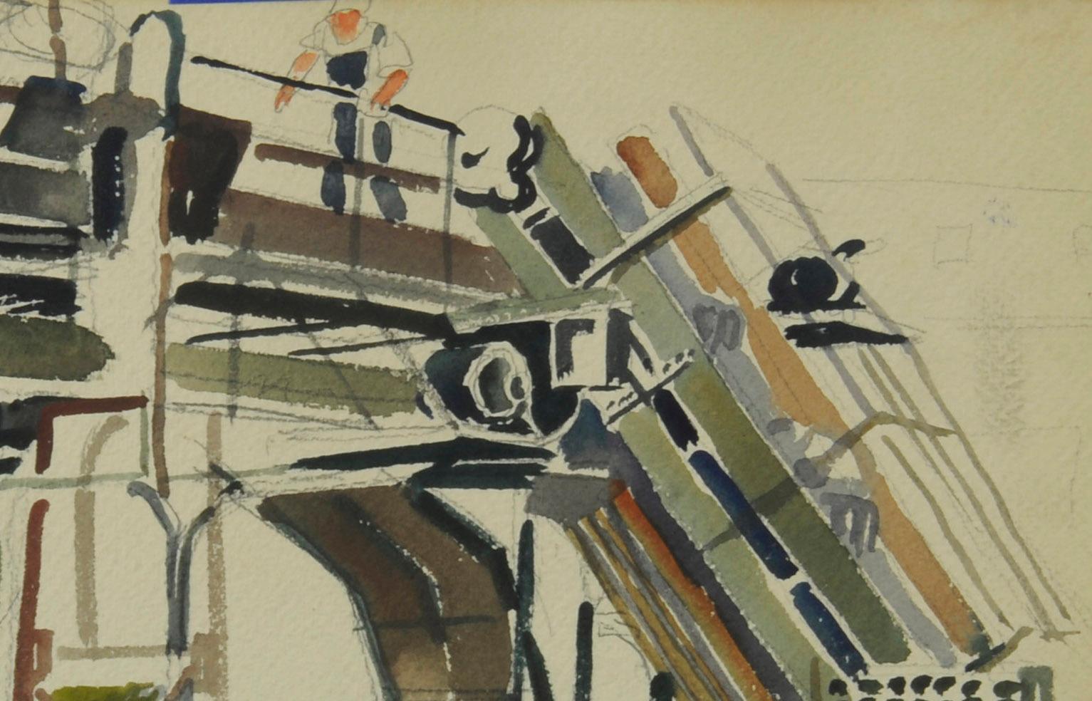 Oficina de Correos, Nueva York - Art Impresionista abstracto de Robert Hallowell