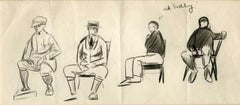 Antique red ballboy or Studies for "Tennis Tournament"