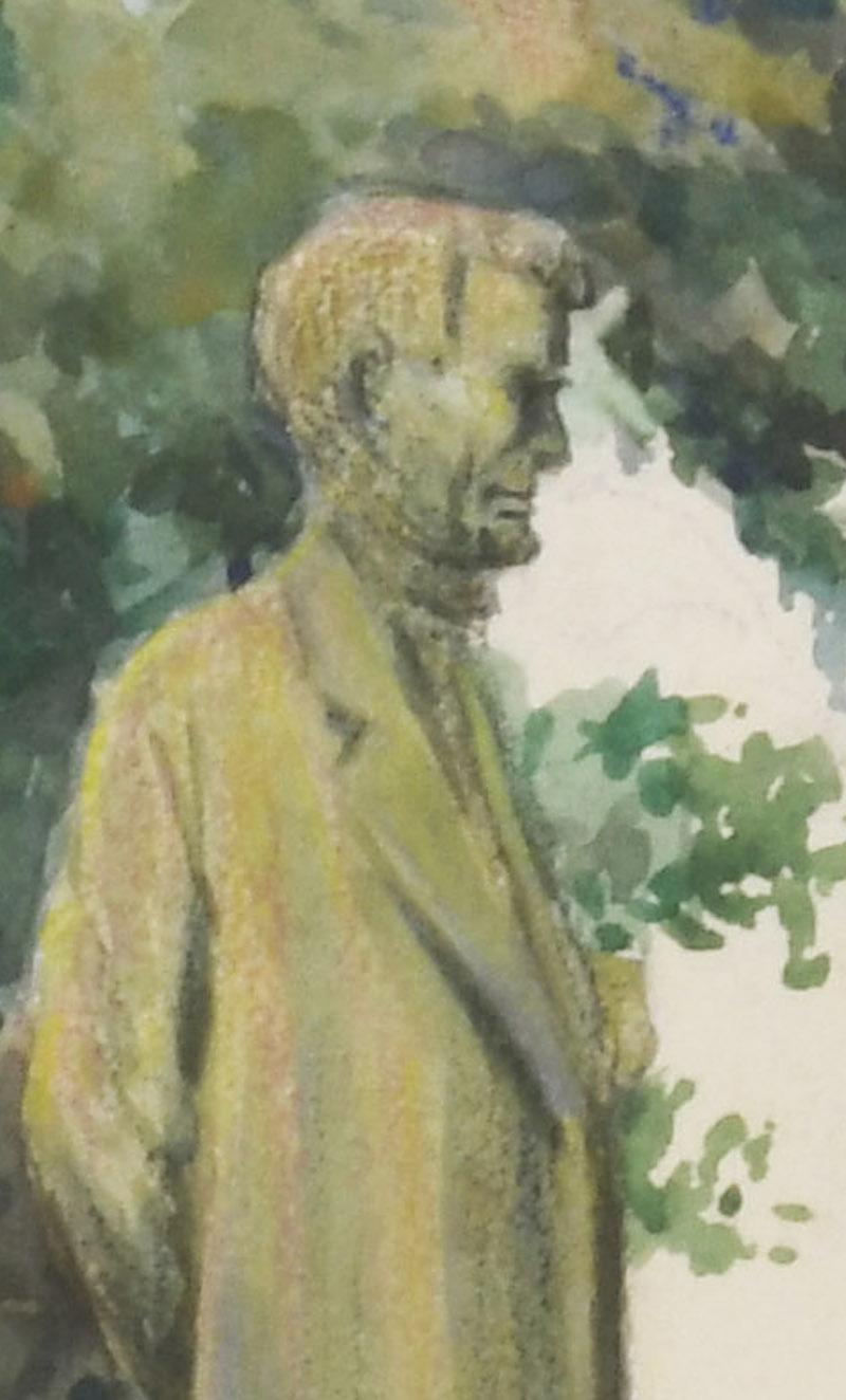 In piedi Lincoln: l'uomo, Lincoln Park, Illinois - Art Impressionismo americano di Louis Oscar Griffith