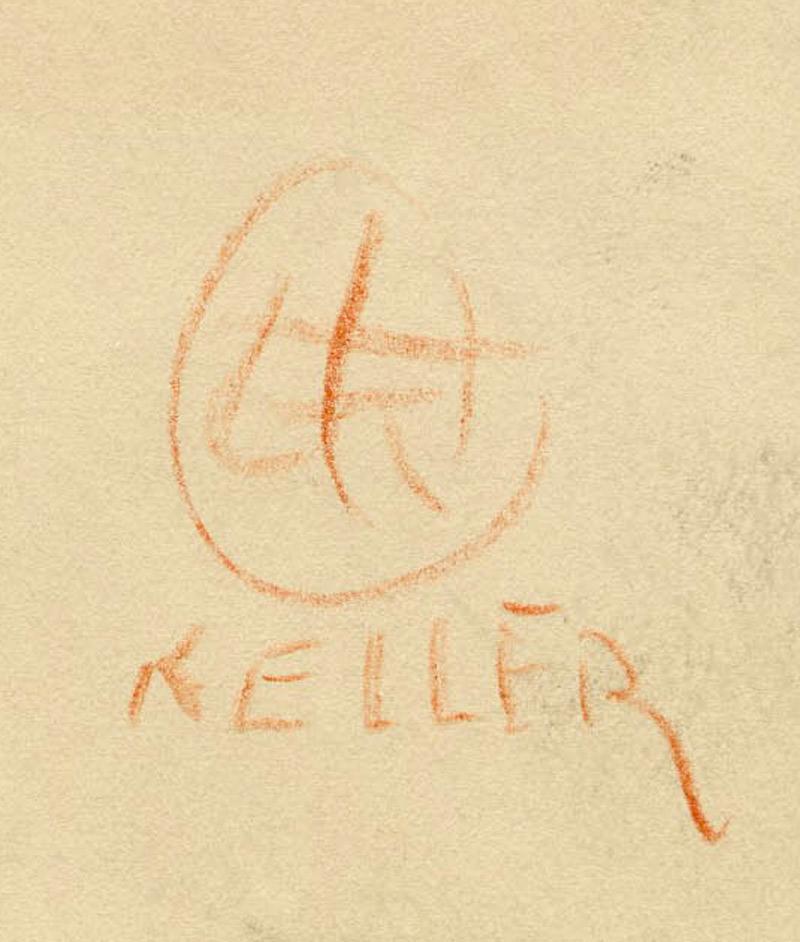 Senza titolo (nudo femminile seduto) - Nude Beige di Henry Keller