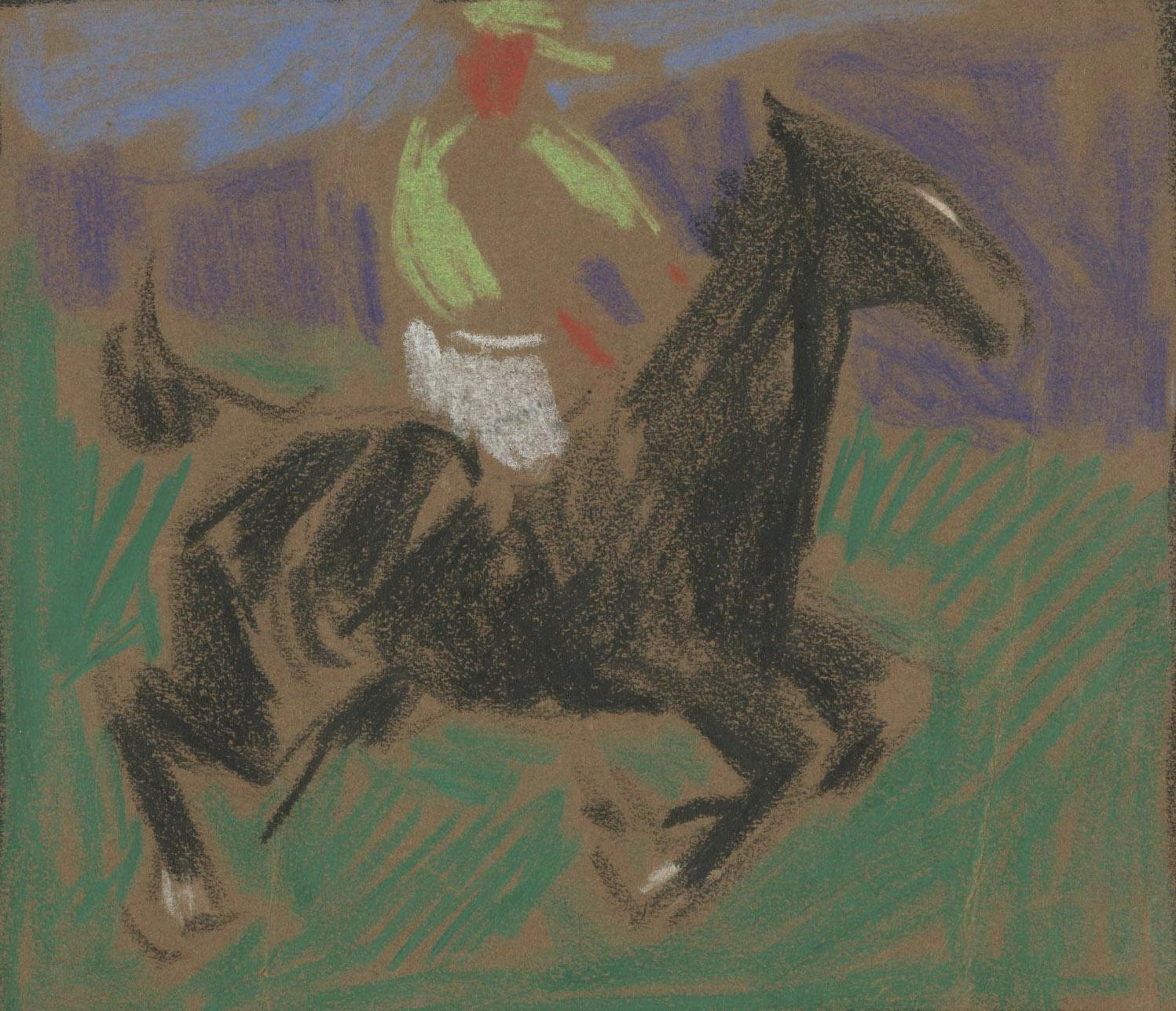 Animal Art di Henry George Keller - senza titolo (giocatore di polo a cavallo)