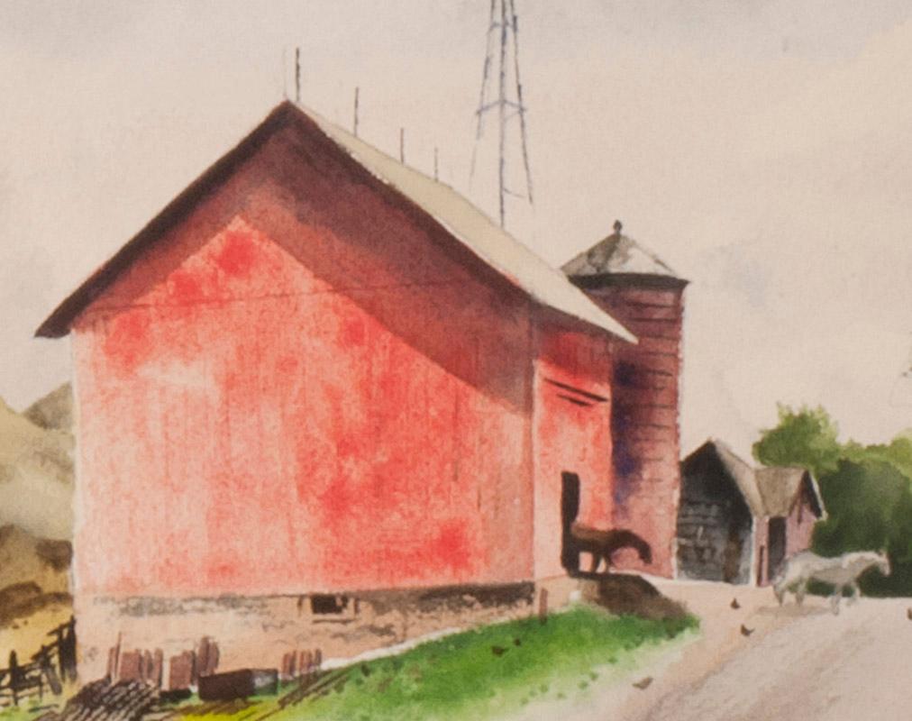 Horses Leaving the Barn - American Realist Art by Adolf Dehn