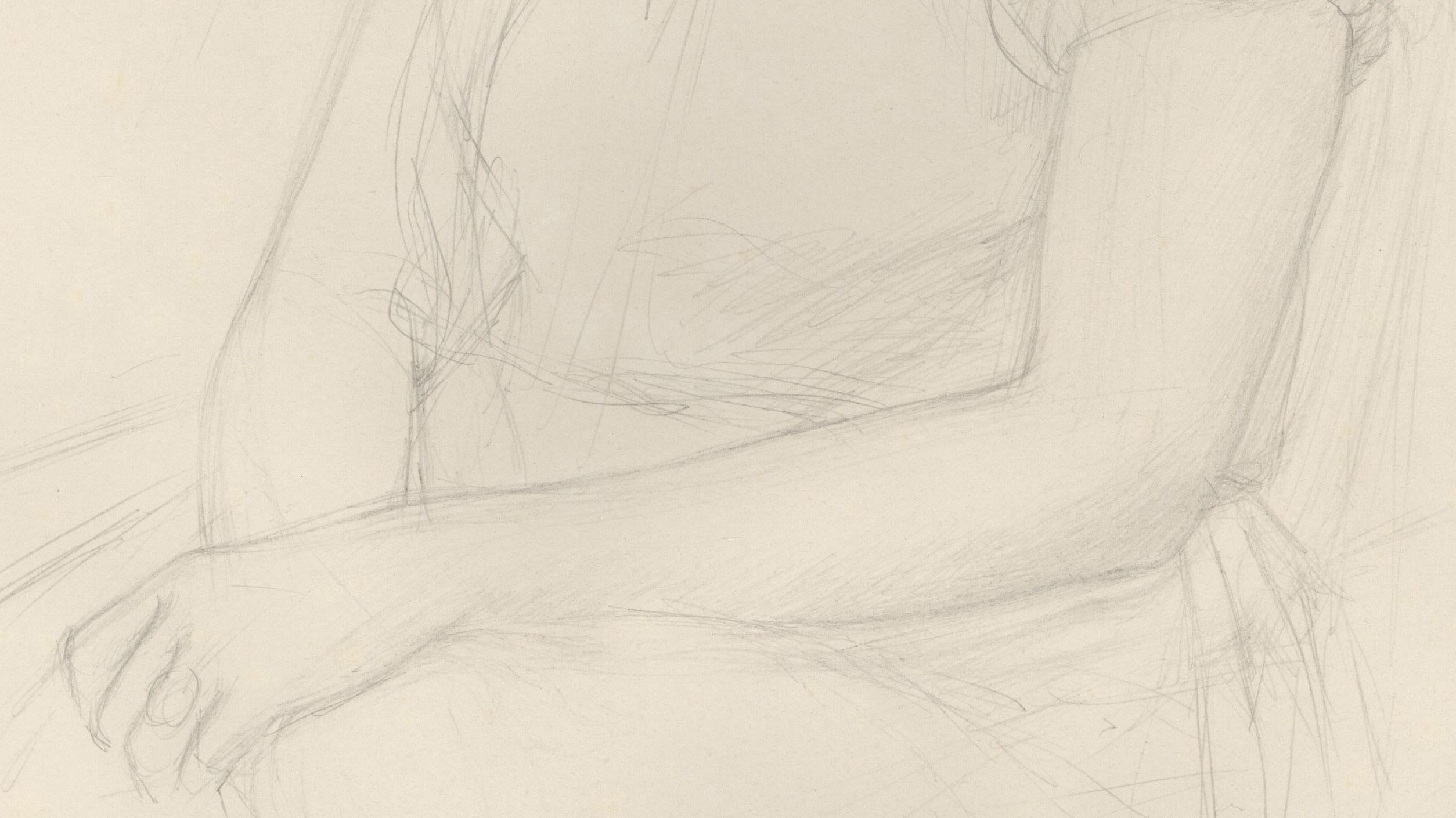Untitled (Seated Young Woman) - Beige Figurative Art by William Bailey