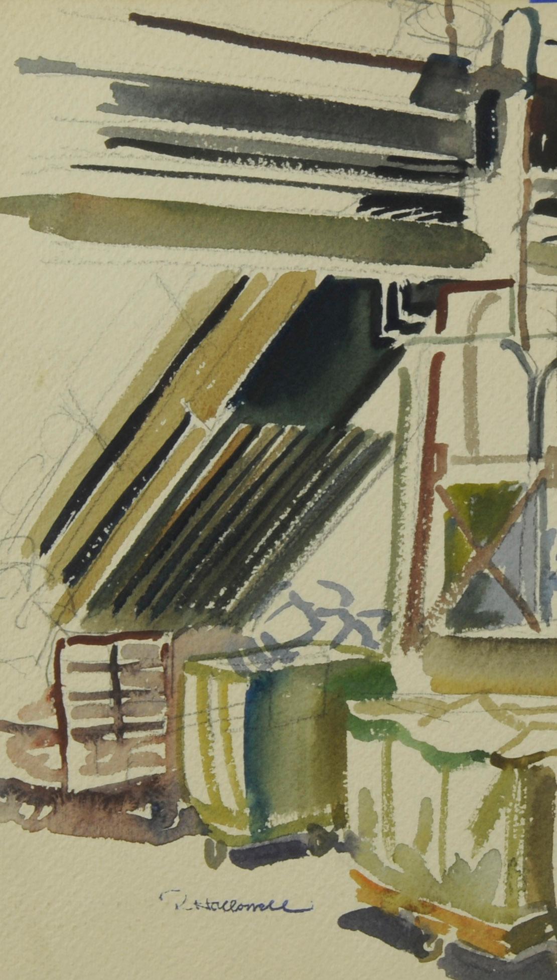 Oficina de Correos, Nueva York - Interior Art Marrón de Robert Hallowell