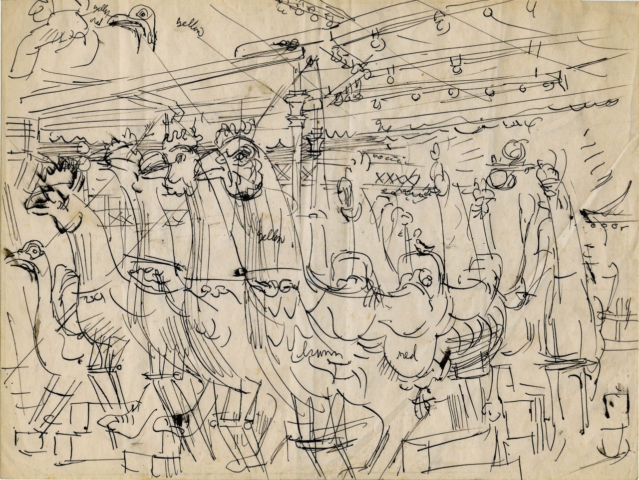 Le manège des poulets - Art de Reginald Marsh