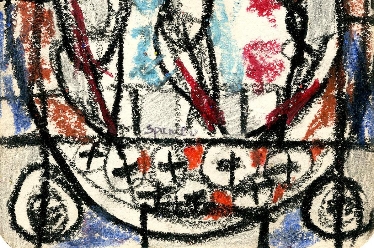 Chorus Line - Abstract Drawing Grigio di Sam Spanier