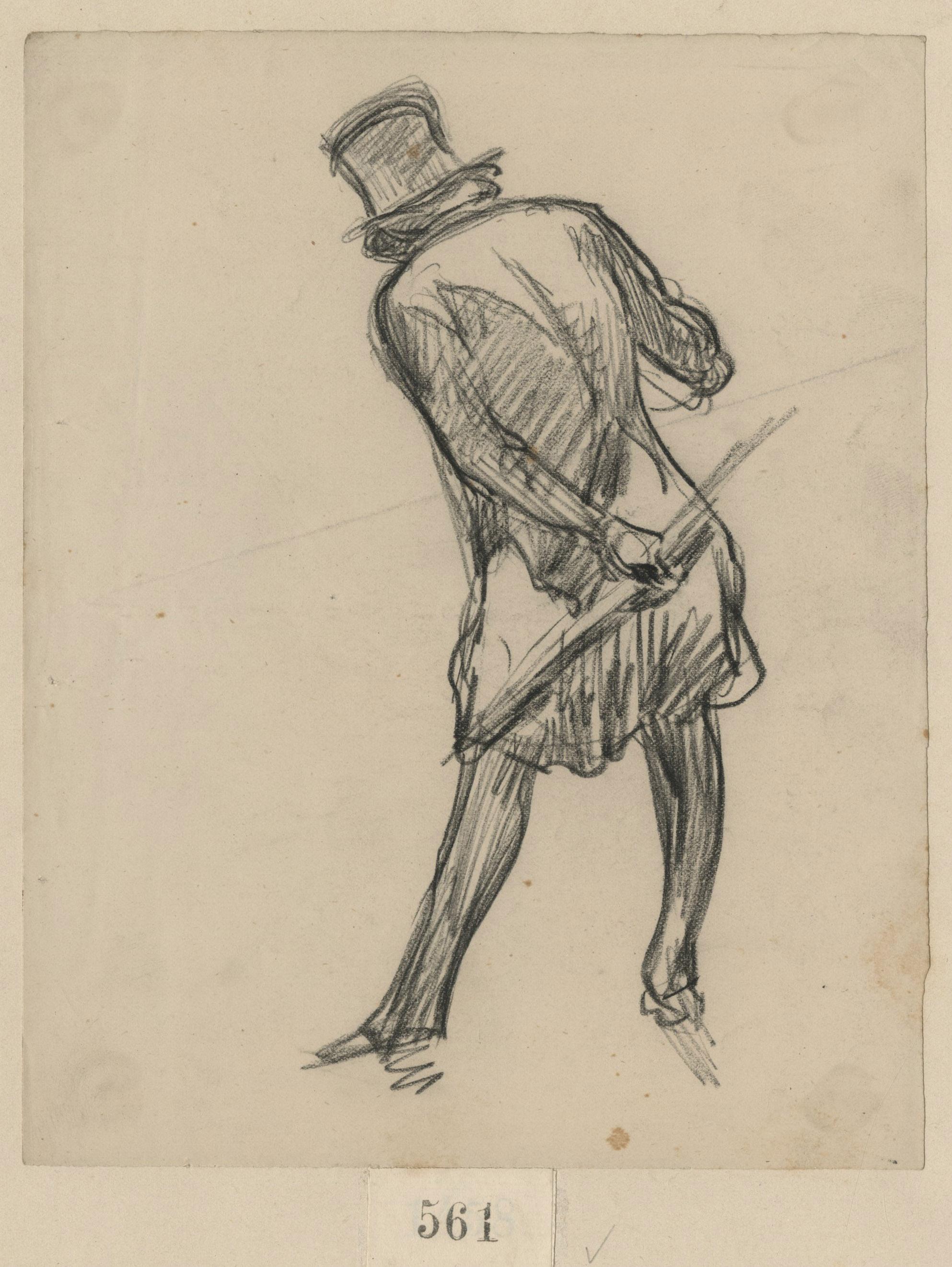 Sans titre (Homme debout avec un parapluie derrière)