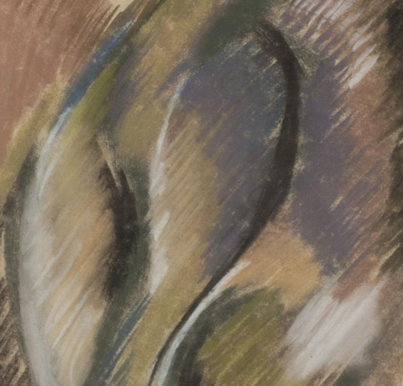 Sans titre - Marron Abstract Drawing par Leon Kelly