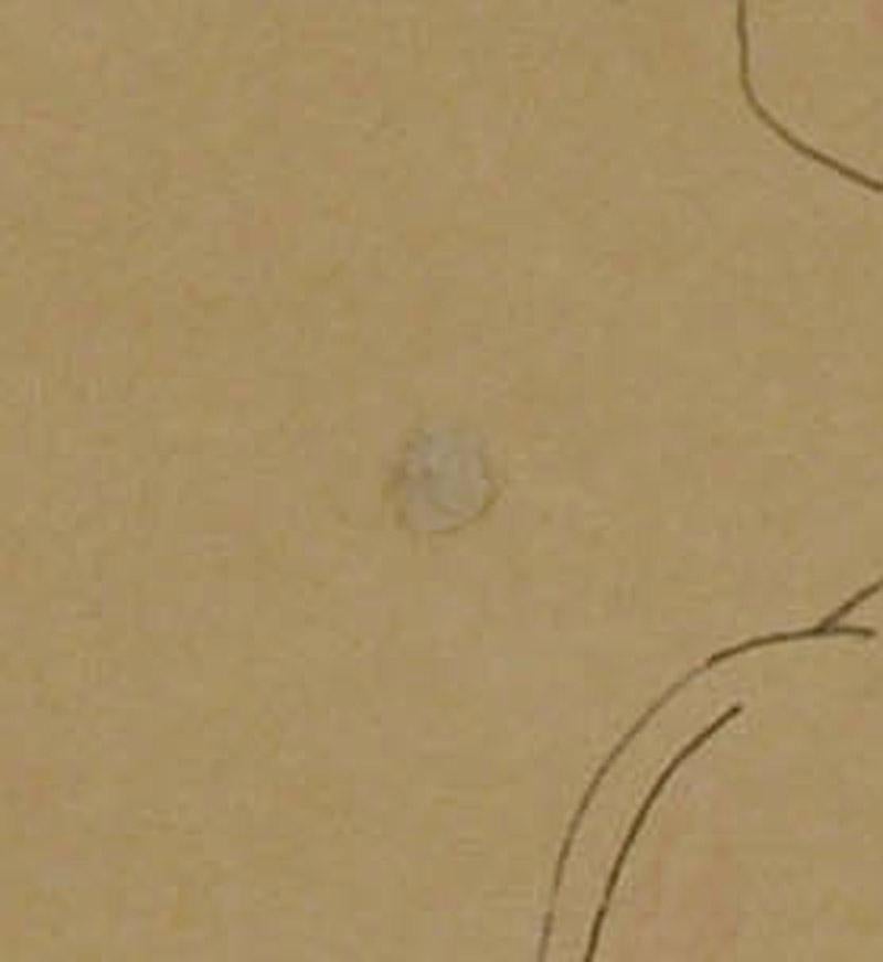 Desnudo sin título (Dibujo a tinta por las dos caras con tiza de color) en venta 6