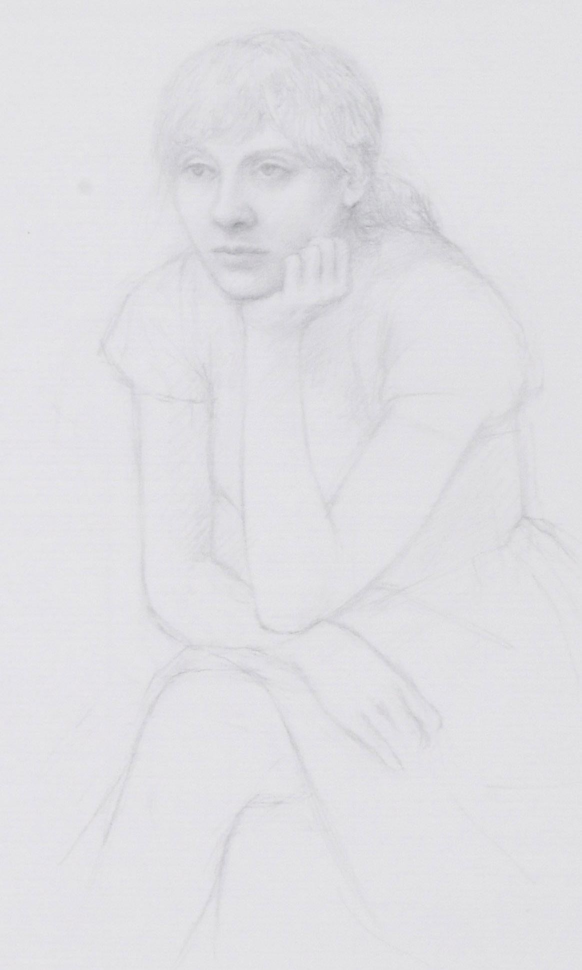 Sitzende Frau, linke Hand zum Chin
Graphit auf Büttenpapier, 1984
Signiert und datiert mit Bleistift (siehe Foto)
Provenienz: Donald Morris Gallery, Inc. Birmingham, MI
                      Chernoff Estate, Bloomfield Hills, MI
Die Zeichnungen von