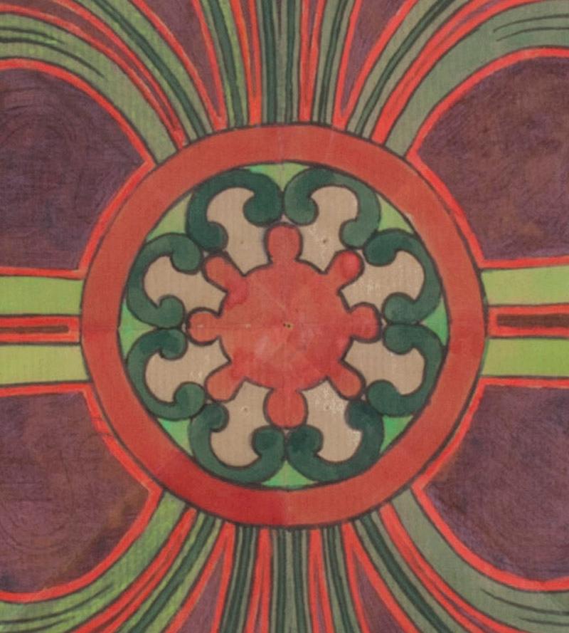 Untitled Art Nouveau Rondelle - Brown Abstract Drawing by Unknown