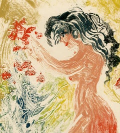 Untitled (Standing Female Nude in Profile in a Garden