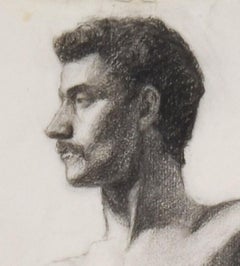 Academic Male Nude Drawing, Arm Raised