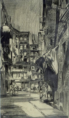 Chinatown, New York, 1914, original drawing, Earl Horter