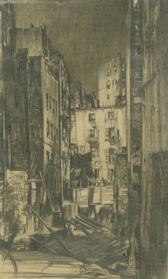 New York, Alley, Nocturne, American Scene, Earl Horter, 1915